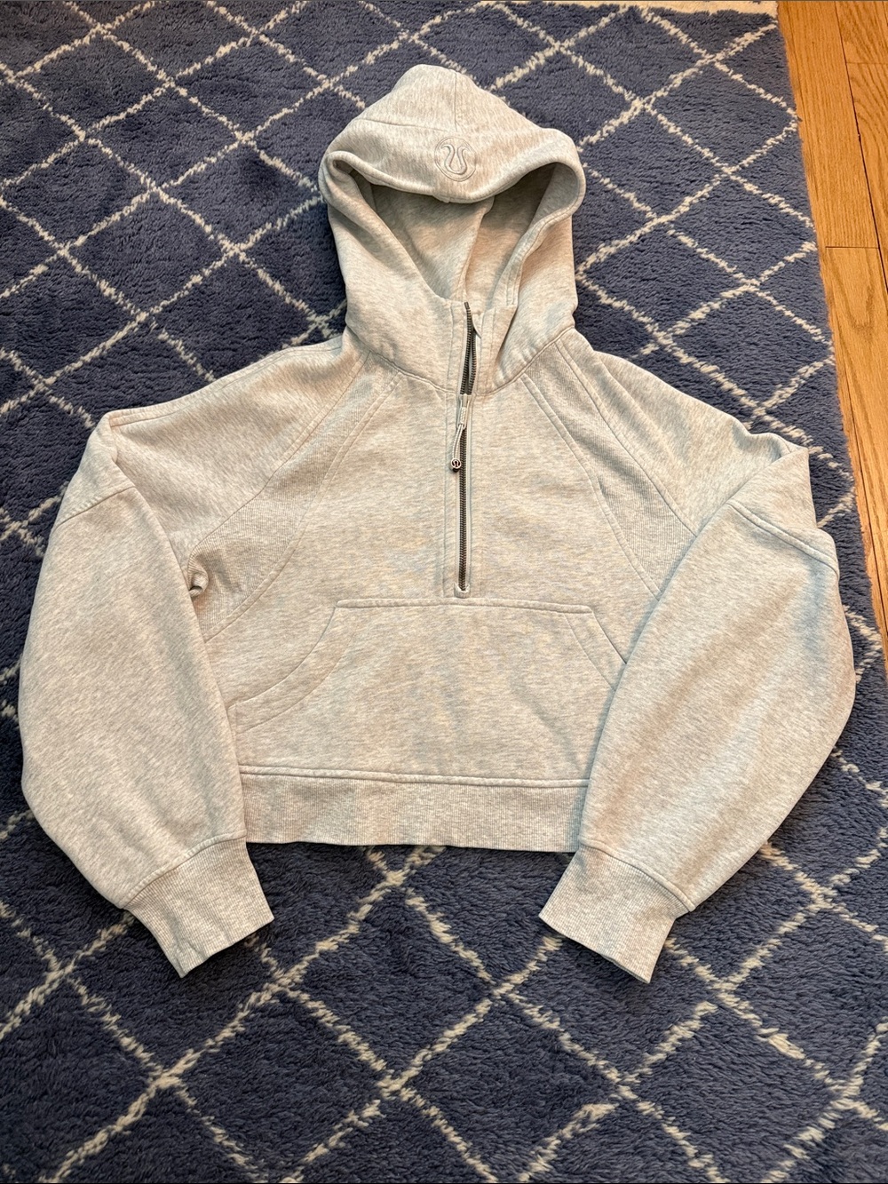 Lululemon Light Gray Half-Zip Scuba Hoodie - XS/S